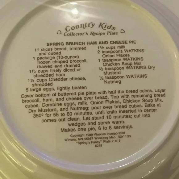 Country Kids Collector’s Recipe Plate - Picture 4 of 5